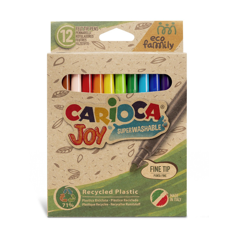 8003511431006 - CARIOCA ECO 12 FEUTRES COLORIS ASSORTIS