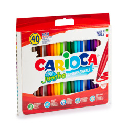 8003511412579 - CARIOCA JUMBO 40 FEUTRES COLORIS ASSORTIS