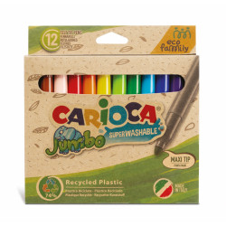 8003511431013 - CARIOCA ECO 12 FEUTRES JUMBO COLORIS ASSORTIS