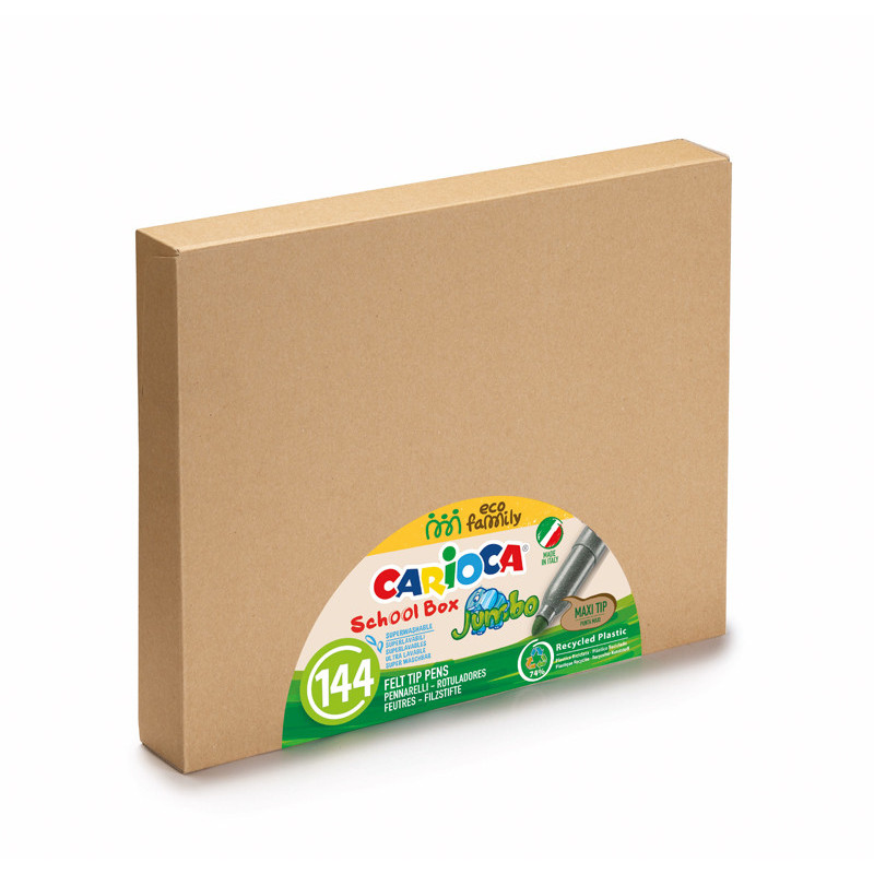 8003511428297 - CARIOCA ECO CLASSPACK 144 FEUTRES JUMBO COLORIS ASSORTIS