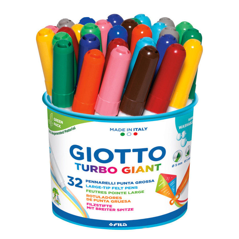 - TURBO GIANT POT 32 FEUTRES COLORIS ASSORTIS