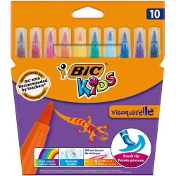 3270220001553 - VISAQUARELLE 10 FEUTRES PINCEAUX COLORIS ASSORTIS