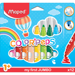 3154148460206 - SCHOOLPEP'S MAXI 12 FEUTRES COLORIS ASSORTIS