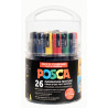 3296280044439 - POSCA POT 26 MARQUEURS COLORIS CLASSIQUES