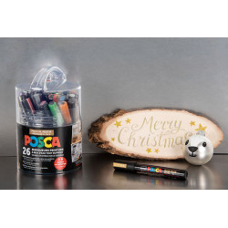 3296280044446 - POSCA POT 26 MARQUEURS COLORIS FESTIFS
