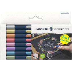 4004675162434 - PAINT-IT M?TALLIC 8 MARQUEURS PEINTURE POINTE FINE COLORIS ASSORTIS