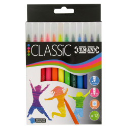 3035266102400 - 12 FEUTRES POINTE MOYENNE COLORIS ASSORTIS