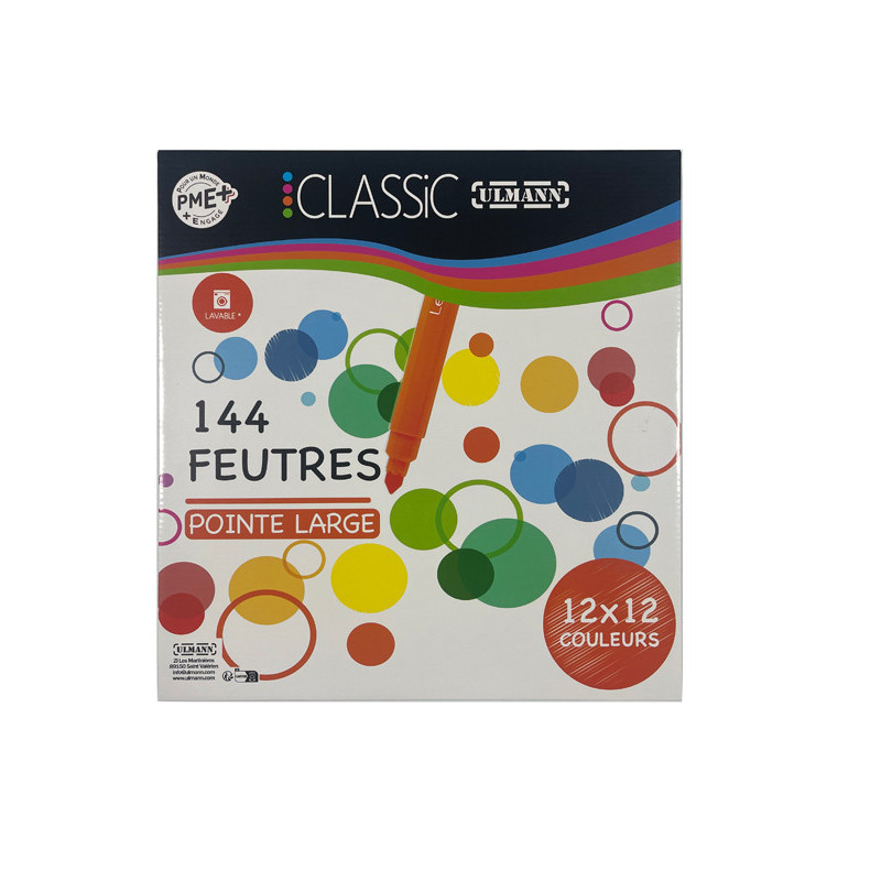 3035266107429 - CLASSPACK 144 FEUTRES POINTE LARGE COLORIS ASSORTIS