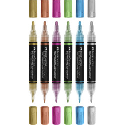6933256660510 - BLACK EDITION 6 MARQUEURS ACRYLIQUE DOUBLE POINTE COLORIS METALLIC