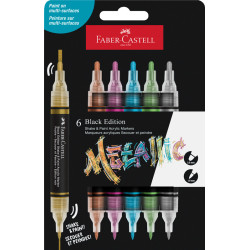 6933256660510 - BLACK EDITION 6 MARQUEURS ACRYLIQUE DOUBLE POINTE COLORIS METALLIC