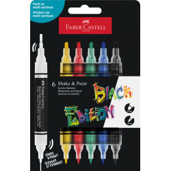 6933256660497 - BLACK EDITION 6 MARQUEURS ACRYLIQUE DOUBLE POINTE COLORIS CLASSIC