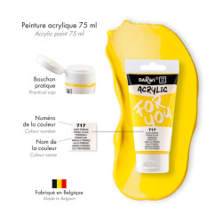 DARWI 1 LOT 5 TUBES PEINTURES ACRYLIQUES 75 ML COLORIS ASSORTIS