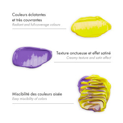 DARWI 1 LOT 5 TUBES PEINTURES ACRYLIQUES 75 ML COLORIS ASSORTIS