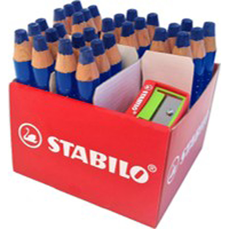MARKDRY 1 CLASSPACK 30 CRAYONS COLORIS BLEU + 2 TAILLE-CRAYONS