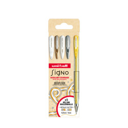 SIGNO 1 LOT 5 ROLLERS POINTE MOYENNE COLORIS PAILLETES ET METAL ASSORTIS