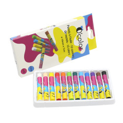3700773320646 - 12 PASTELS À L'HUILE 10MMX7CM COLORIS ASSORTIS