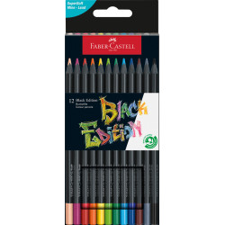 4005401164128 - BLACK EDITION 12 CRAYONS COULEURS COLORIS ASSORTIS