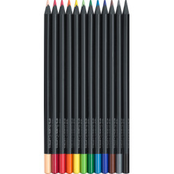 4005401164128 - BLACK EDITION 12 CRAYONS COULEURS COLORIS ASSORTIS