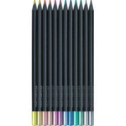 4005401164159 - BLACK EDITION 12 CRAYONS COULEURS COLORIS METALLIC ASSORTIS