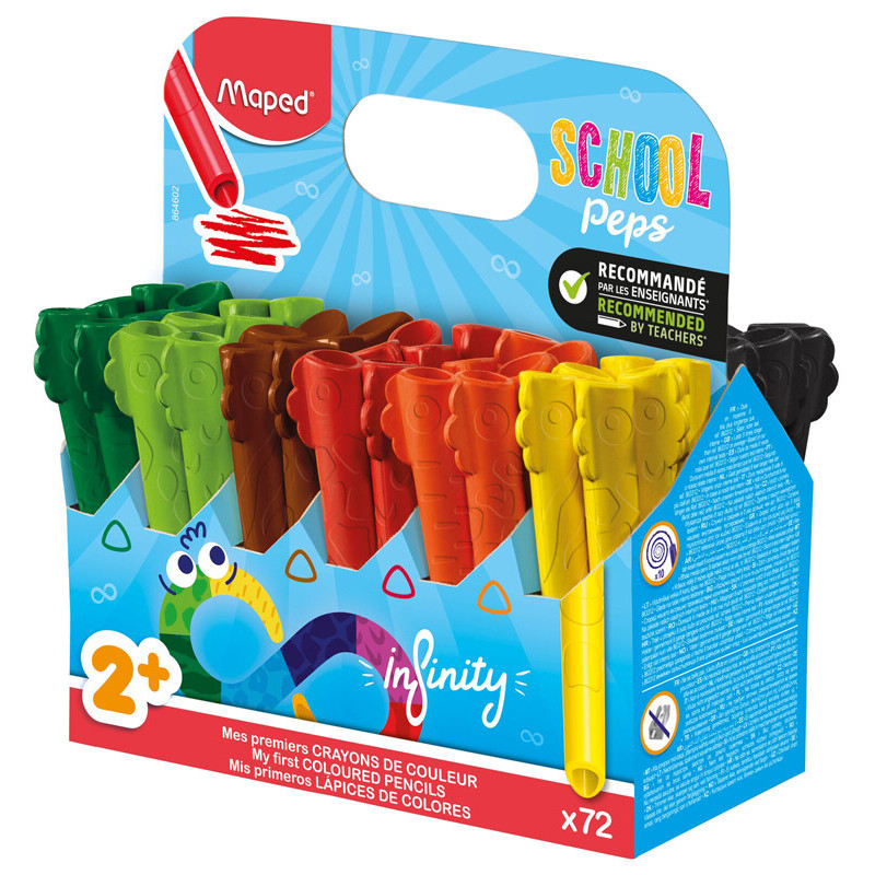 3154148646020 - INFINITY KIDY CLASSPACK 72 CRAYONS DE COULEURS COLORIS ASSORTIS