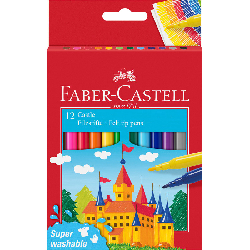 4005405542014 - CASTLE 12 FEUTRES ULTRA LAVABLE COLORIS ASSORTIS