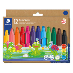 NORIS JUNIOR 329 12 FEUTRES POINTE LARGE COLORIS ASSORTIS