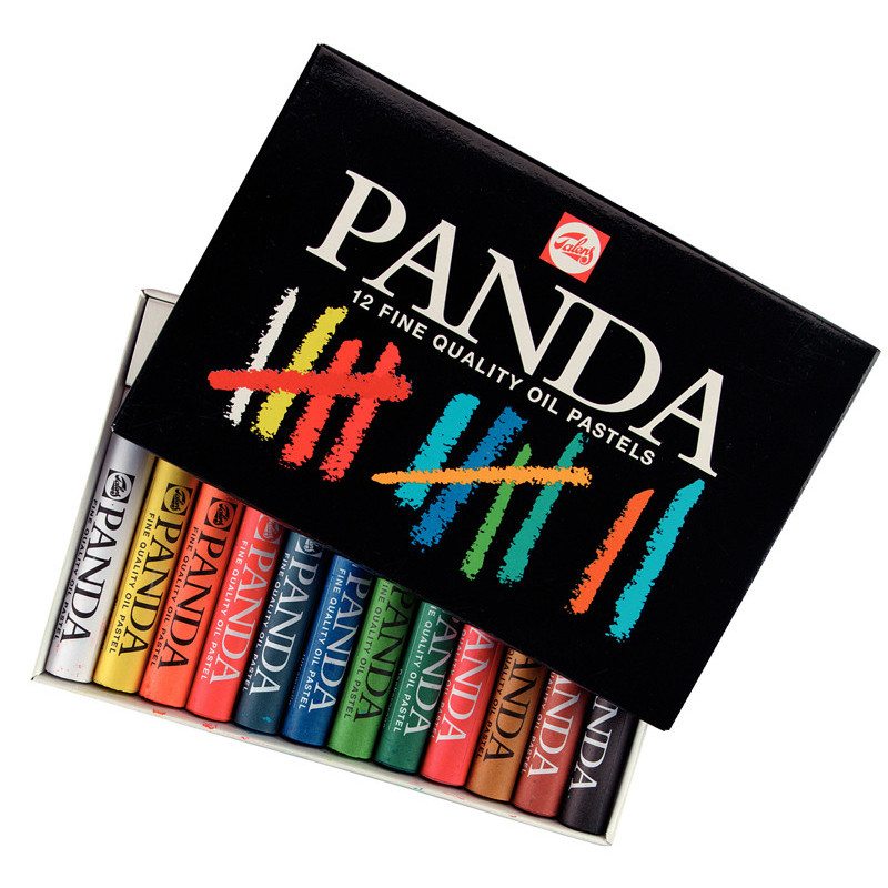 8712079098889 - PANDA 1 LOT DE 12 PASTELS A L'HUILE COLORIS ASSORTIS
