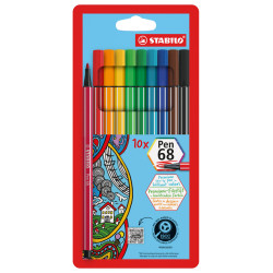 4006381327329 - PEN 68 10 FEUTRES COLORIS ASSORTIS
