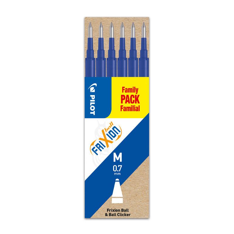 4902505525629 - FRIXION BALL / CLICKER 6 RECHARGES BLEU
