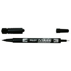 TWIN MARKER - MARQUEUR - NOIR - BEGREEN - POINTE EXTRA FINE / FINE