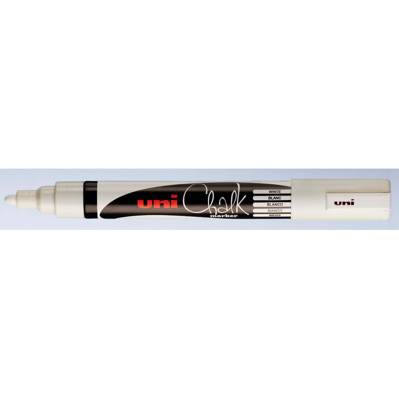 4902778140017 - UNI-CHALK MARQUEUR POINTE CONIQUE MOYENNE BLANC