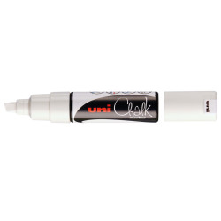 4902778140093 - UNI-CHALK MARQUEUR POINTE BISEAU LARGE Blanc