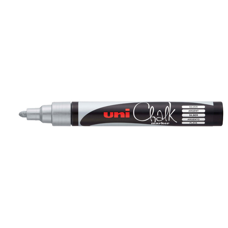 4902778222096 - UNI-CHALK MARQUEUR POINTE CONIQUE MOYENNE ARGENT