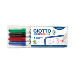 8000825413100 - ROBERCOLOR 4 FEUTRES TABLEAU BLANC FIN COLORIS ASSORTIS