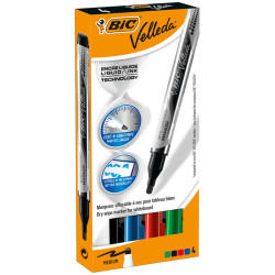 3086123307193 - VELLEDA LIQUIDE POCKET 4 MARQUEURS COLORIS CLASSIQUES ASSORTIS