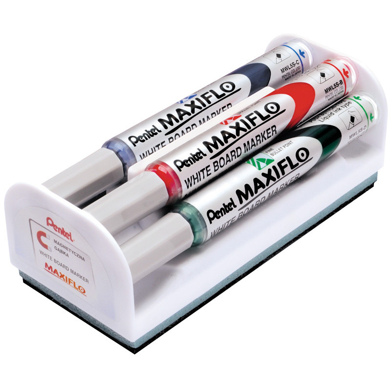 3474377910410 - MAXIFLO OGIVE MOYEN BROSSE MAGNÉTIQUE + 4 MARQUEURS ASSORTIS