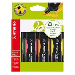 4006381436854 - SURLIGNEUR GREEN BOSS 4 SURLIGNEURS COLORIS ASSORTIS