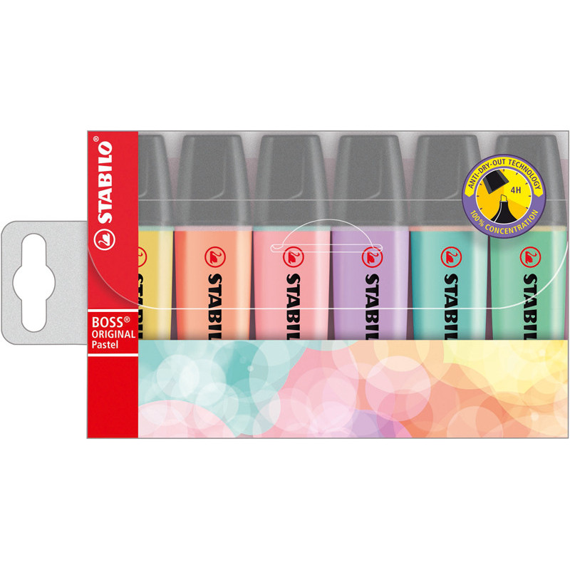 4006381492881 - BOSS PASTEL 6 SURLIGNEURS COLORIS ASSORTIS