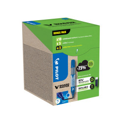 3131910556282 - V-BOARD MASTER GREEN PACK 10 MARQUEURS OGIVE MOYENNE + 10 RECHARGES BLEU