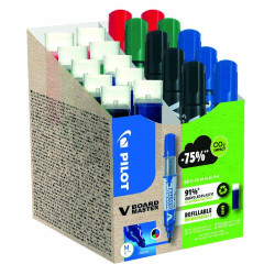 3131910575672 - V-BOARD MASTER GREEN PACK 10 MARQUEURS OGIVE MOYENNE + 10 RECHARGES COLORIS ASSORTIS