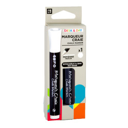 3539012001882 - 1 MARQUEUR CRAIE POINTE CONIQUE MOYENNE COLORIS BLANC