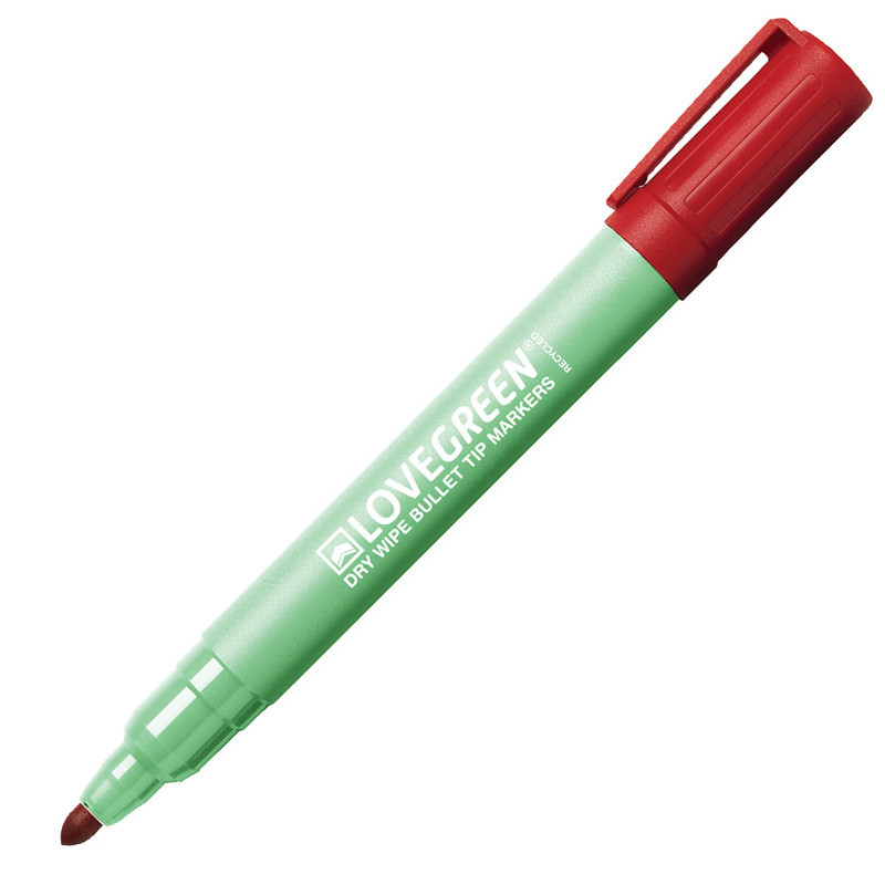 5021203976928 - MARQUEUR EFFACABLE RECYCLE POINTE OGIVE MOYEN COLORIS ROUGE