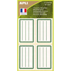 3270241013436 - 32 ÉTIQUETTES ÉCOLIER RECYCLÉES VERTES