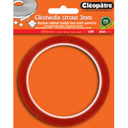 3134725004719 - CLEOTWOFIX ADHÉSIF DOUBLE FACE EXTRA FORT 3MMX10M