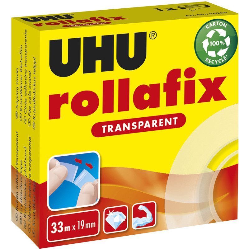 4026700362657 - ROLLAFIX ADHÉSIF TRANSPARENT 19MMX33M