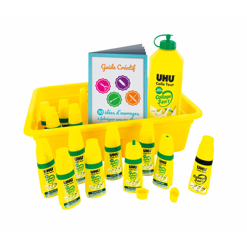 4026700404029 - COLLE COLLAGE 3EN1 CLASSPACK 12 FLACONS + 1 BIDON 1KG + 1 FLACON + 1 BOITE