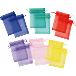 4260586157222 - 12 SACHETS ORGANZA 9X12CM ASSORTIS