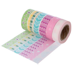 8428885372371 - 6 RUBANS ADHESIFS COLORIS ASSORTIS TUTTI FRUTTI