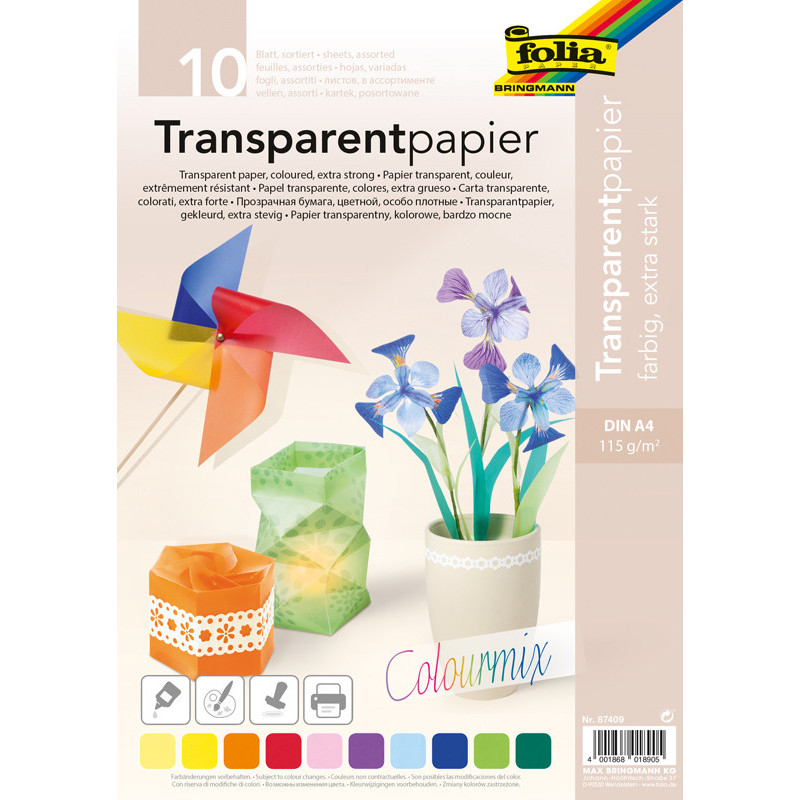 4001868018905 - 10F PAPIER TRANSPARENT COLORES A4