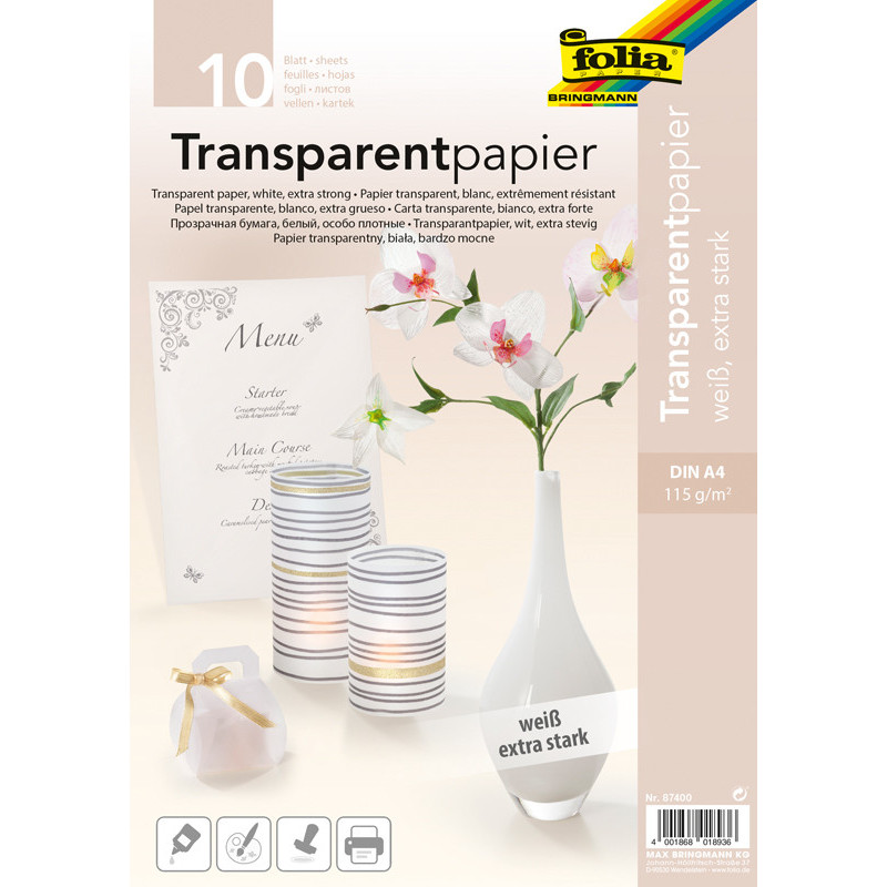 4001868018936 - 10F PAPIER TRANSPARENT BLANC A4